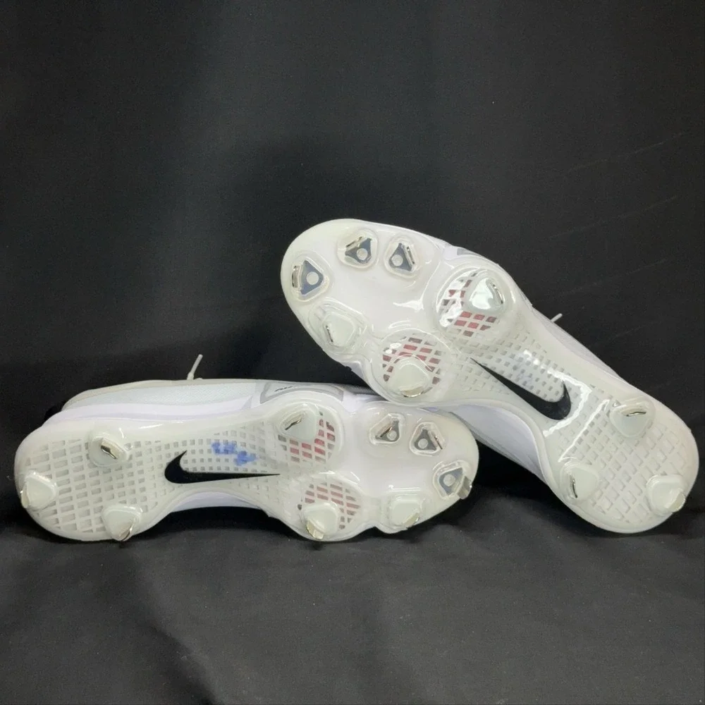 Nike Trout Low Baseball Cleats Shoes Mens 13 White Metal Spikes FB2907-100